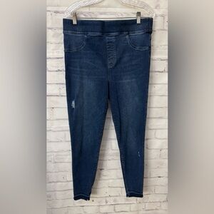 Spanx 1X Pull On Distressed Ankle‎ Skinny Blue Jean Stretch 20725 Slimming